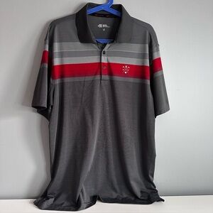 Wayne Gretzky - No99 Collection Golf Polo, Grey/Red, Short Sleeve, Collar, LG